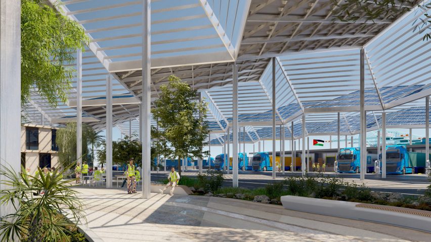 BIG-designed solar canopies at Aqaba Container Terminal