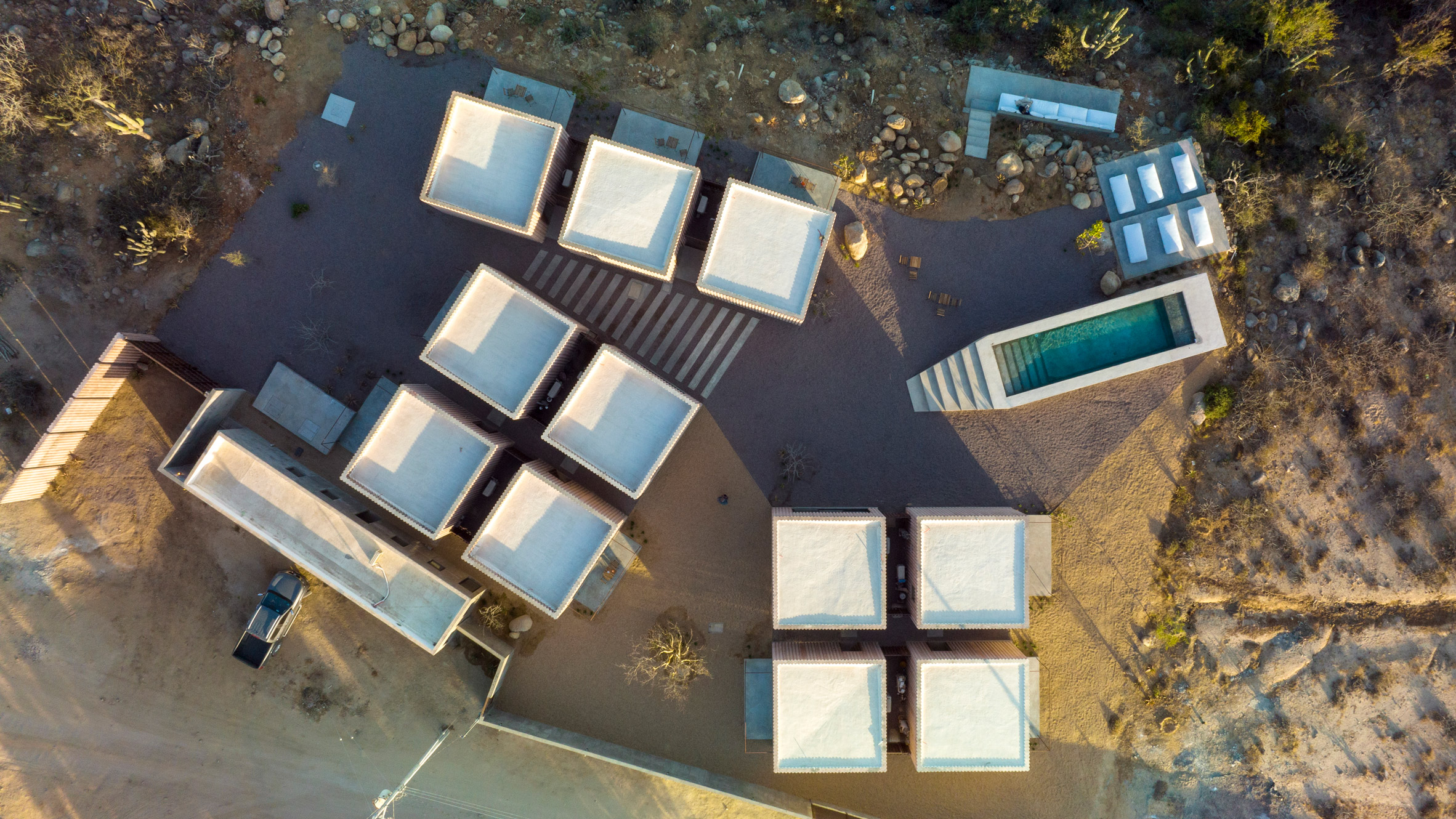 Casa Santos on Mexico's Baja Peninsula has ribbed concrete walls