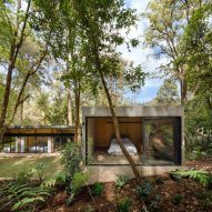 Forest retreat in Valle de Bravo includes stone and laminated timber