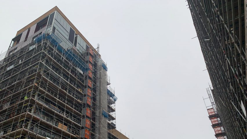 Cladding remediation at a building in London