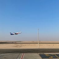 Plane taking off from an airport in Egypt