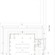 Floor plan of the Farmer's Restaurant on Awaji Island by Shigeru Ban Architects