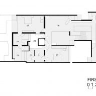 First floor plan of Cut Bend Fold Play house in India by Matharoo Associates