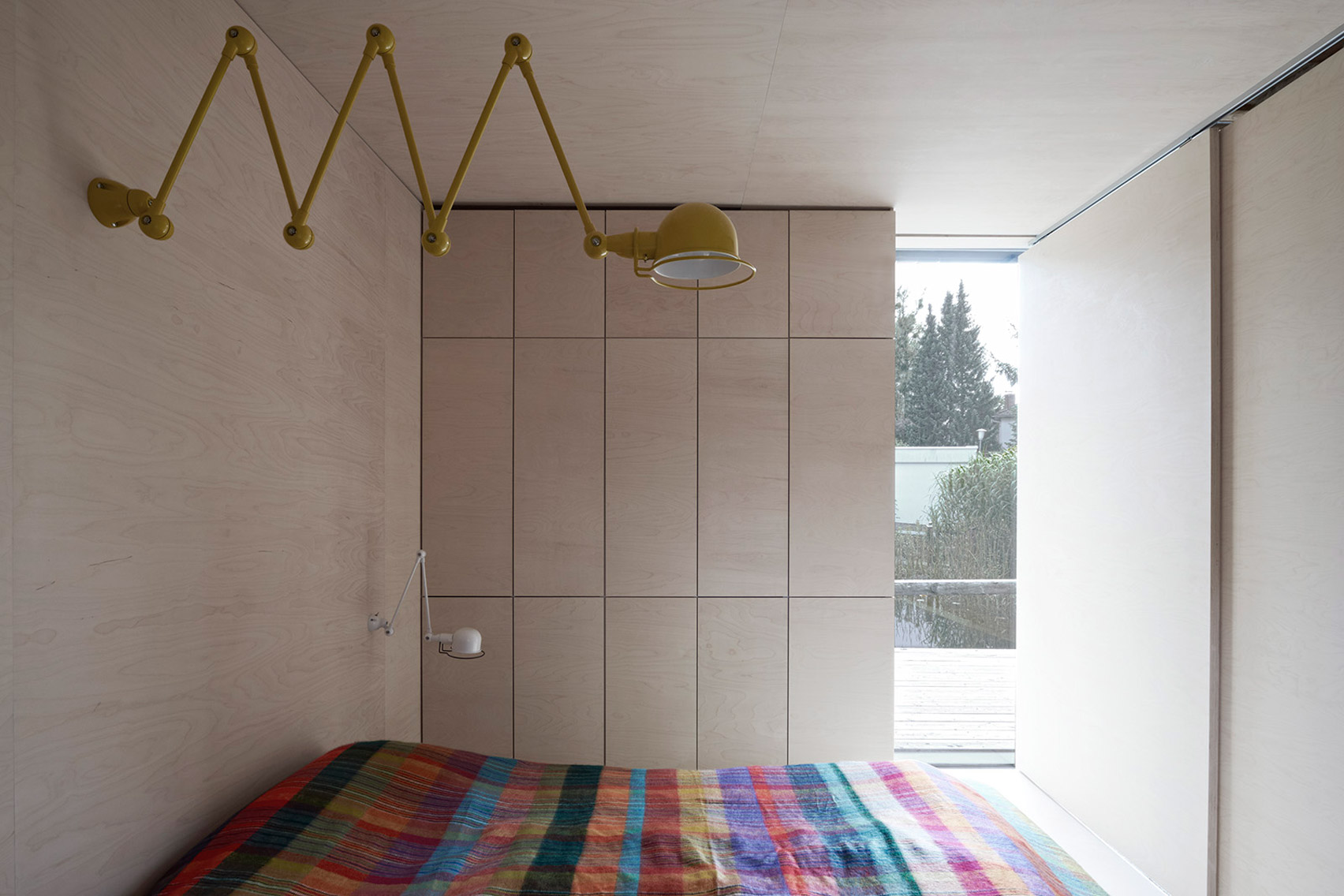 Bedroom of House at the Pond, Austria, by Hammerschmid Pachl Seebacher Architekten