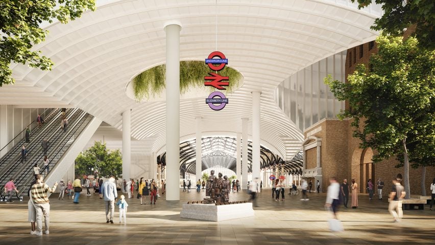 Render of a redesigned entrance to Liverpool Street station