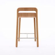 Natural Hollywood stool on white backdrop