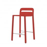 Red Hollywood stool on white backdrop