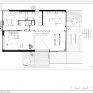 Ground floor plan of House R by Eek en Dekkers in Eindhoven