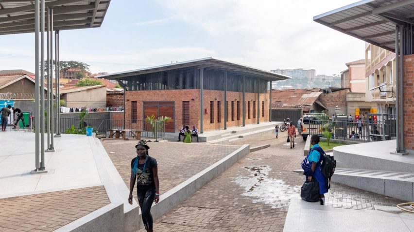 People at the Kampala Community Centre by Kéré Architecture