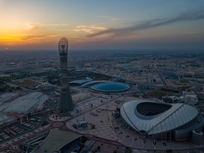 Aerial view of Aspire Zone in Qatar