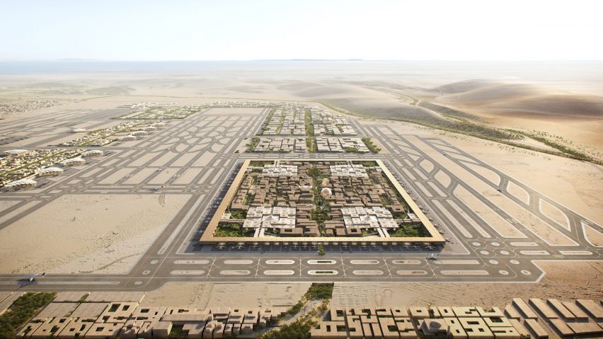 Bird's eye view of airport in Riyadh