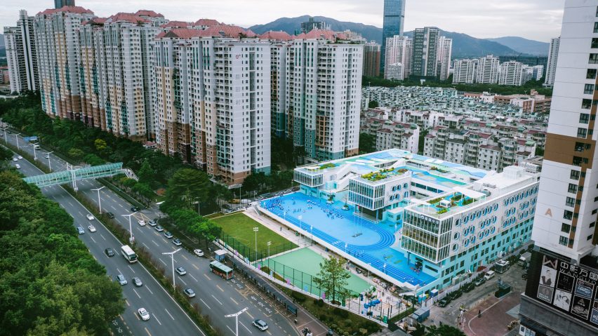 نمای هوایی از مدرسه ابتدایی فوچیانگ توسط دفتر معماری خلق