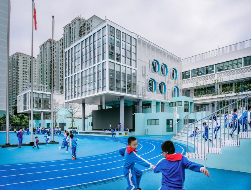 Running track at Fuqiang Elementary School by People's Architecture Office