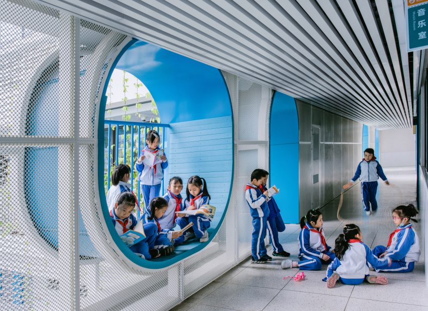 Window nooks in Fuqiang Elementary School by People's Architecture Office