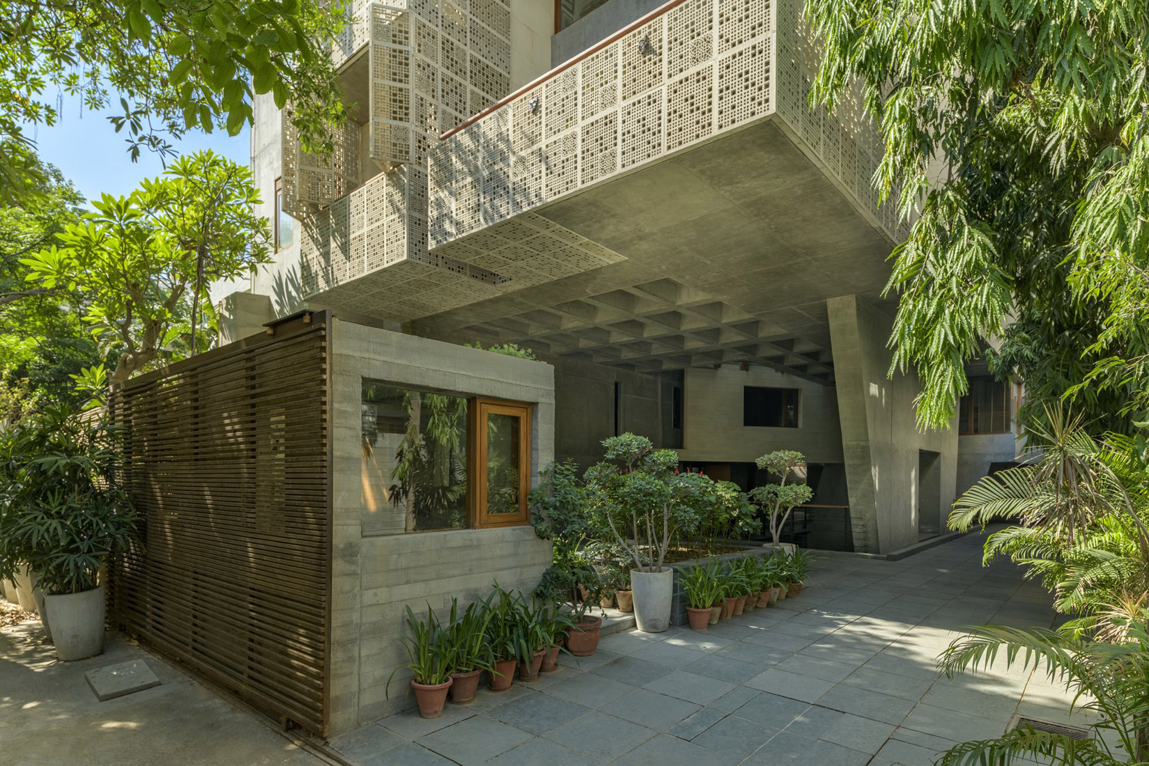 Exterior courtyard at House of Voids in Delhi