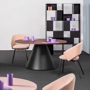 Office space with chairs around a table
