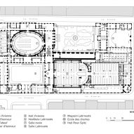 Floor plan of the Interior of National Library by Bruno Gaudin Architectes