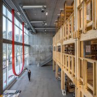 Timber-framed library in New Aarch, the new Aarhus School of Architecture building by Adept