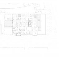 Third floor plan of One Elmwood student hub at Queen's University Belfast, designed by studios Hawkins\Brown and RPP Architects.
