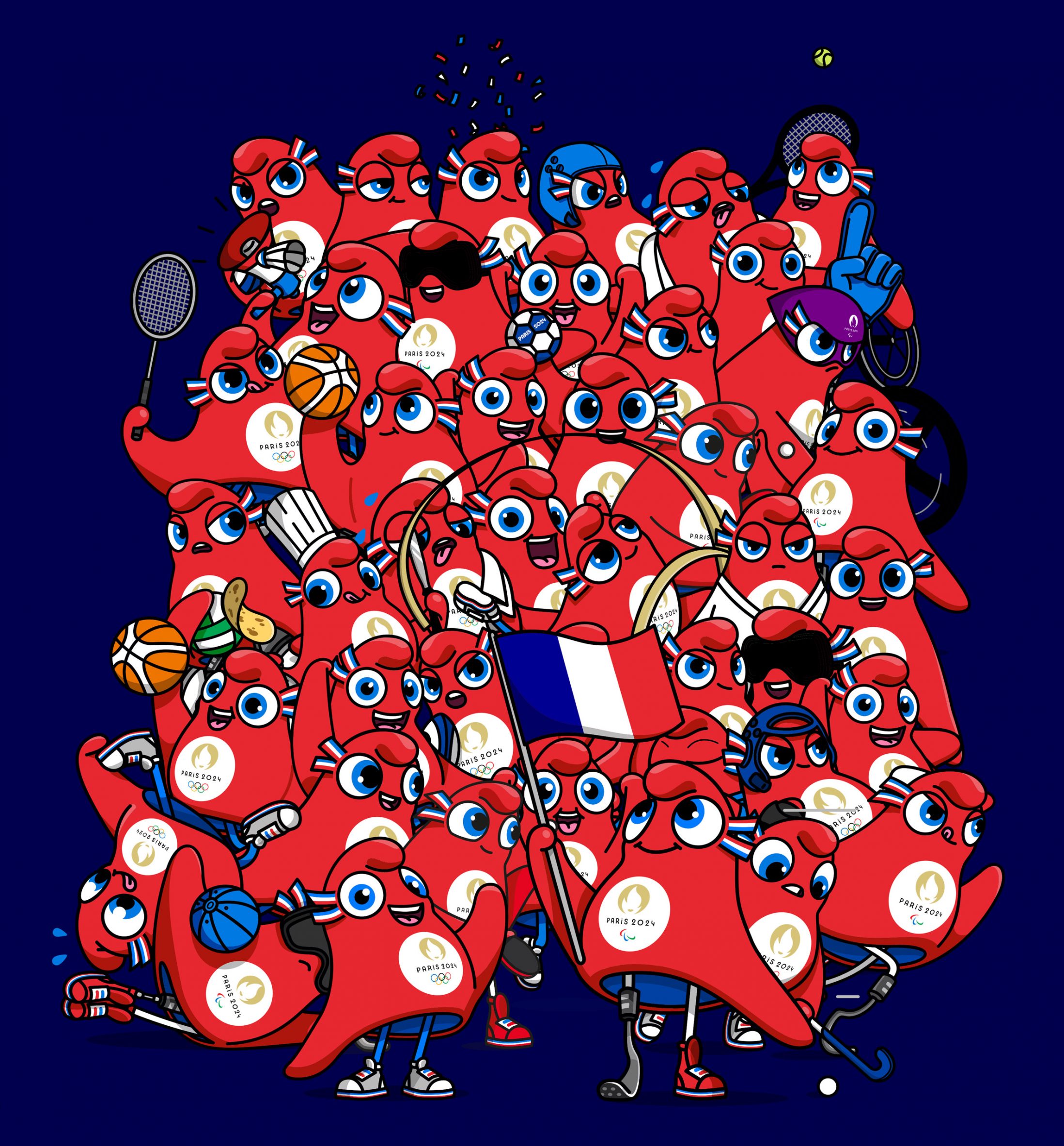 Paris 2024 mascot cartoons