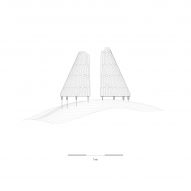 Elevation drawing of Qaammat pavilion by Konstantin Arkitekter