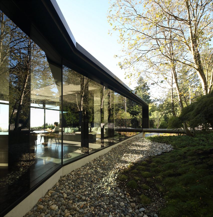 Glass wall in West Vancouver home