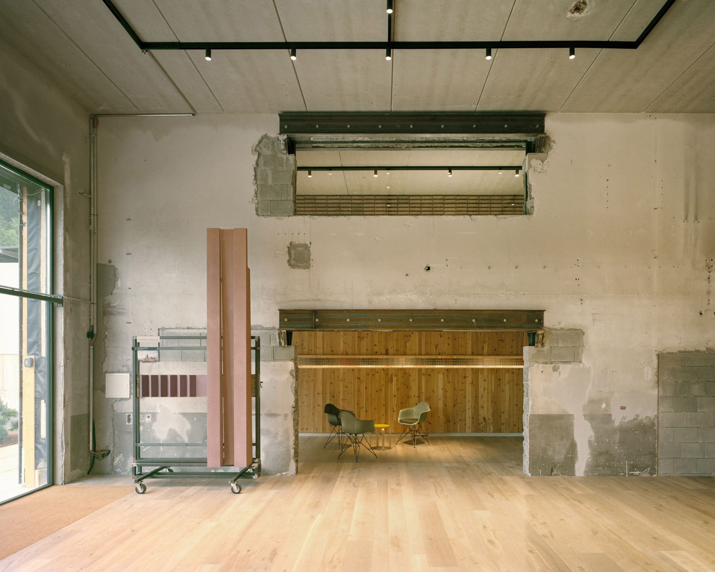 Interior image of a lobby area at the Rieder headquarters