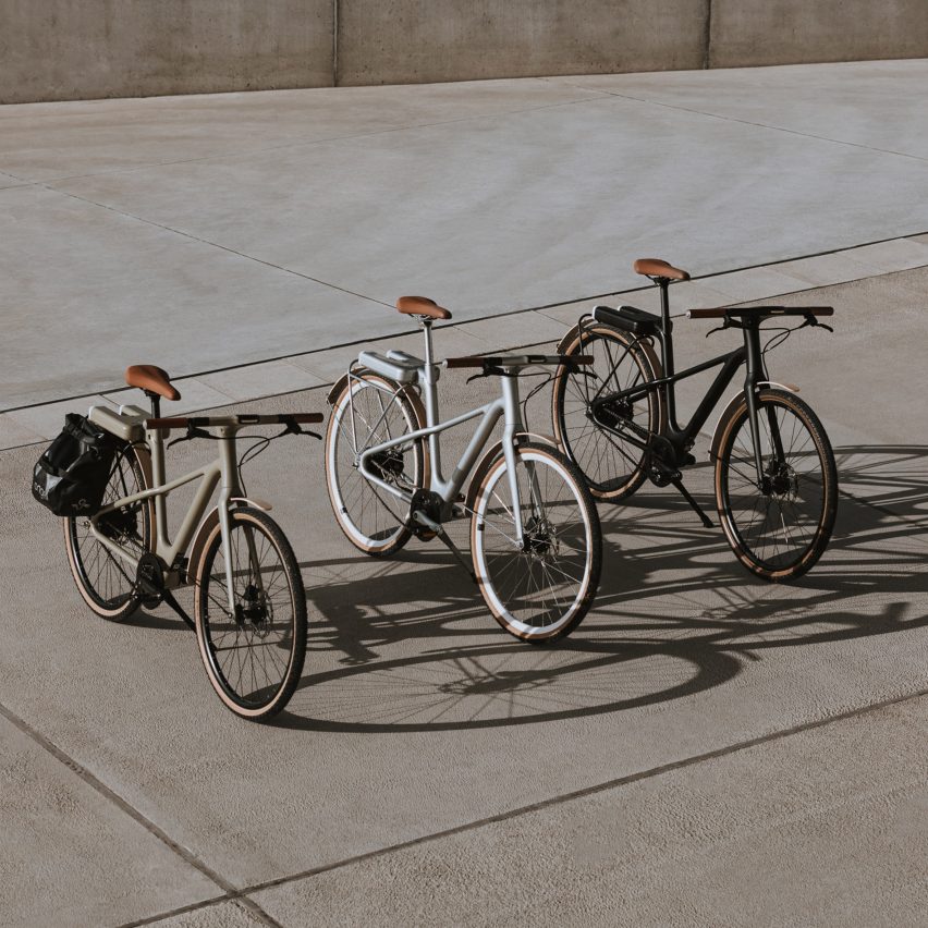 Photograph of three electronic bikes