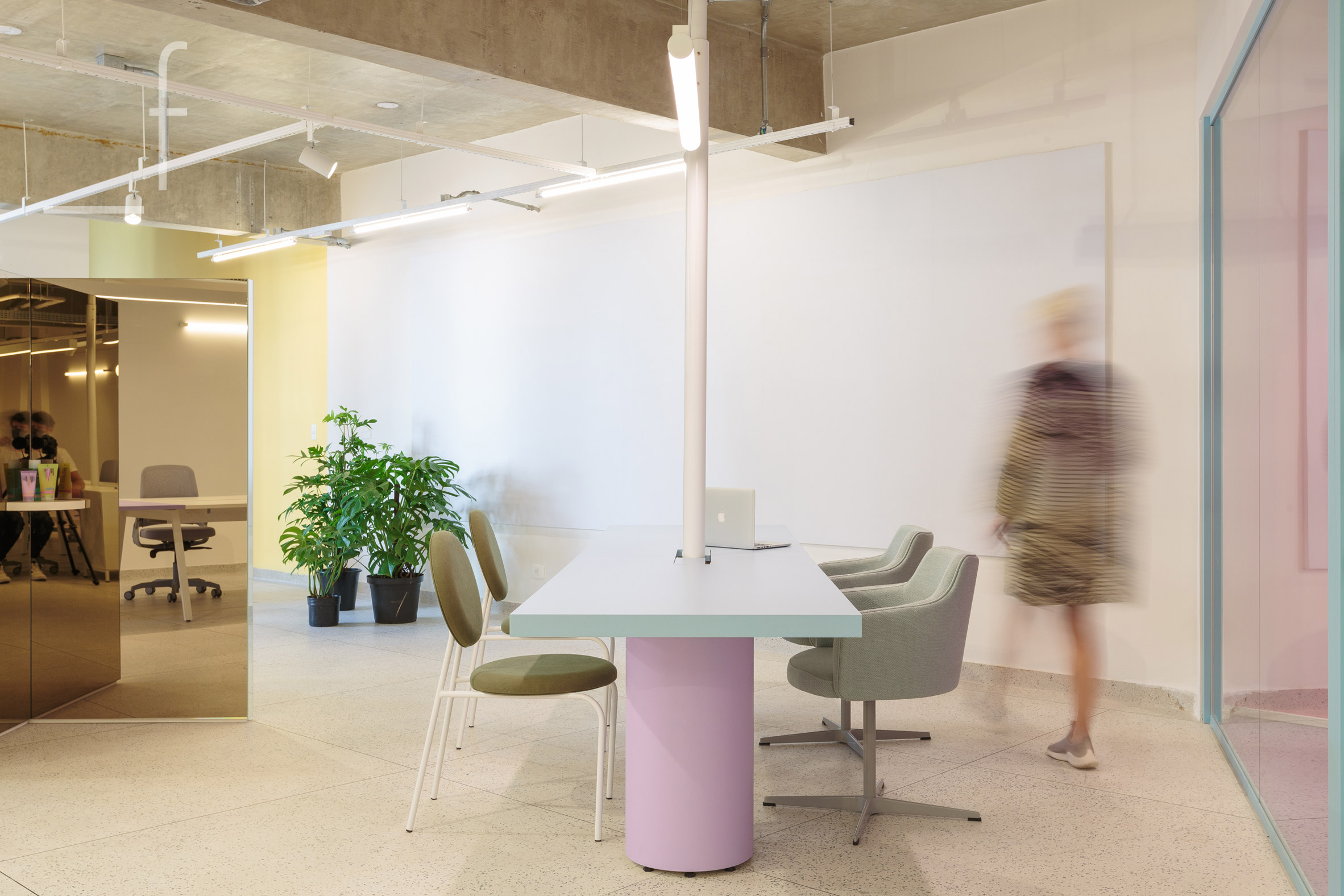 Pastel furniture in workspaces