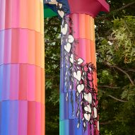 Columns with artwork by Drez and Manda Lane