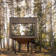 Wingårdhs perches Swedish forest hotel suites on steel stilts