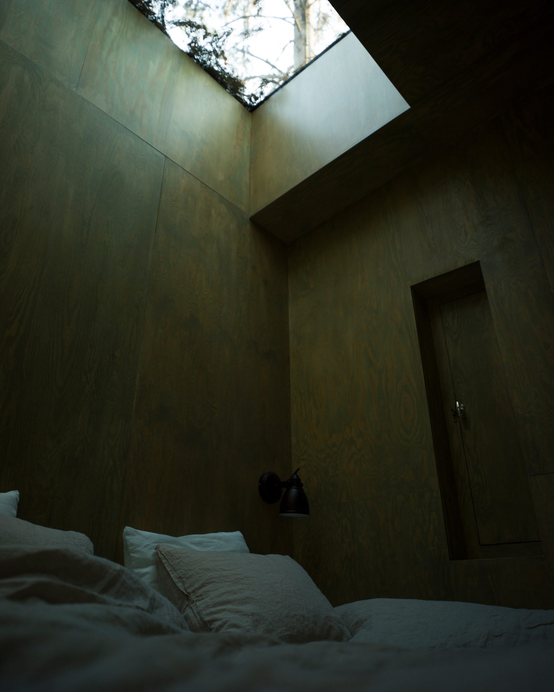 Skylit bedroom of Trakt Forest Hotel suite