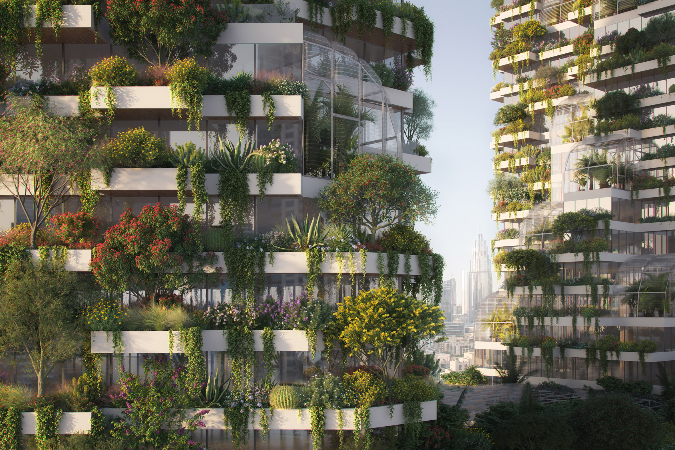 Facades of Vertical Forests in Dubai