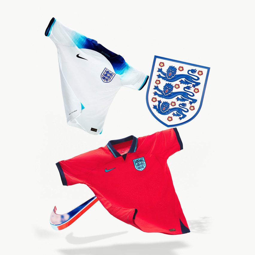 Two England football shirts