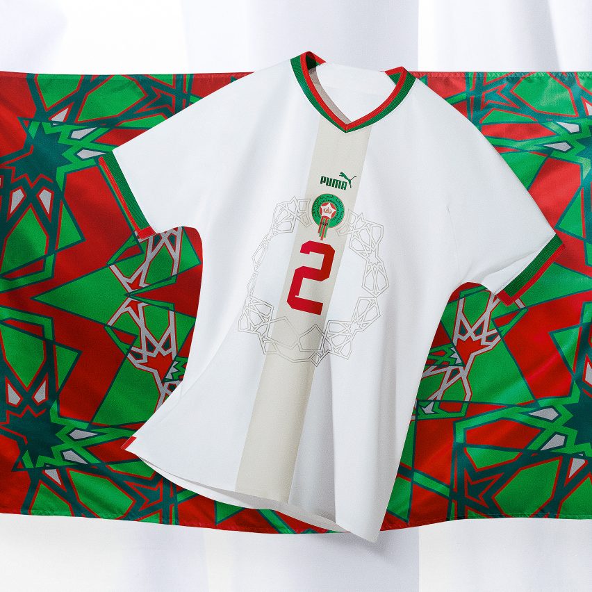 A white football shirt for the Moroccan World Cup team