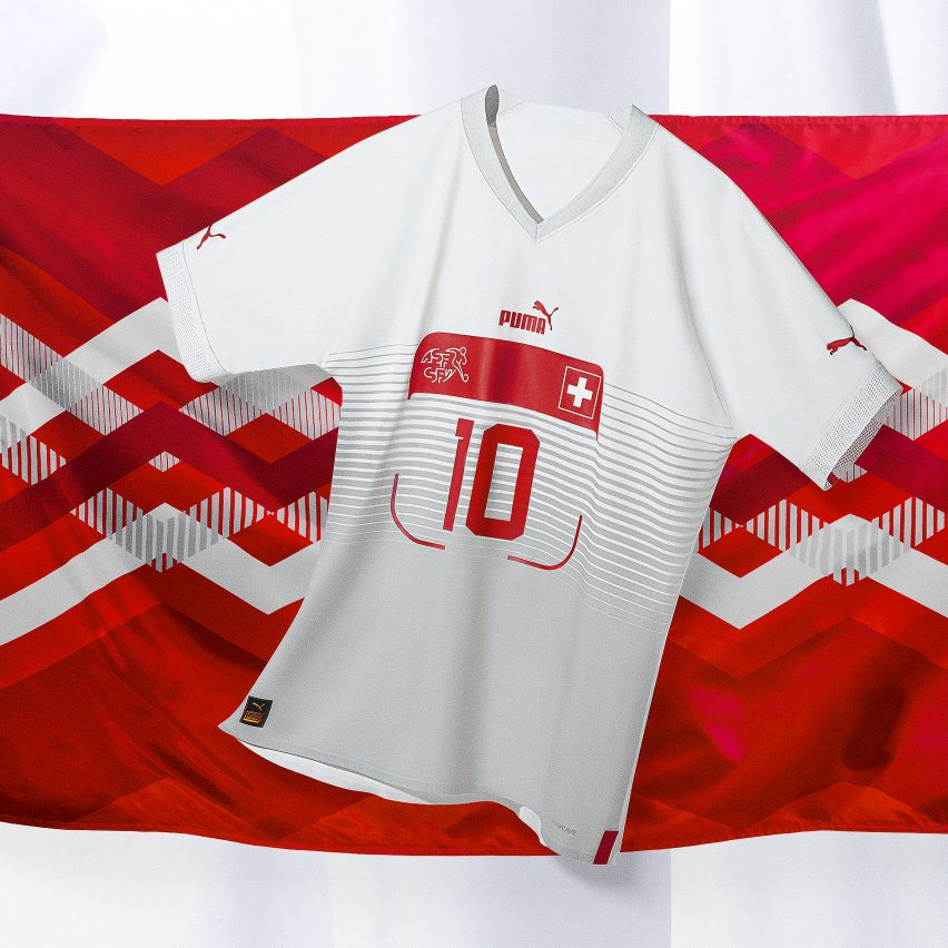 A white and red Serbian football shirt