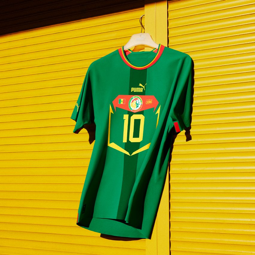 A green shirt with number 10 on the front