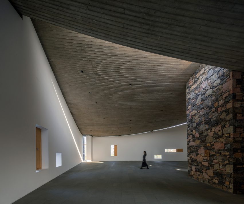 Interior of cultural building by Studio Zhu-Pei