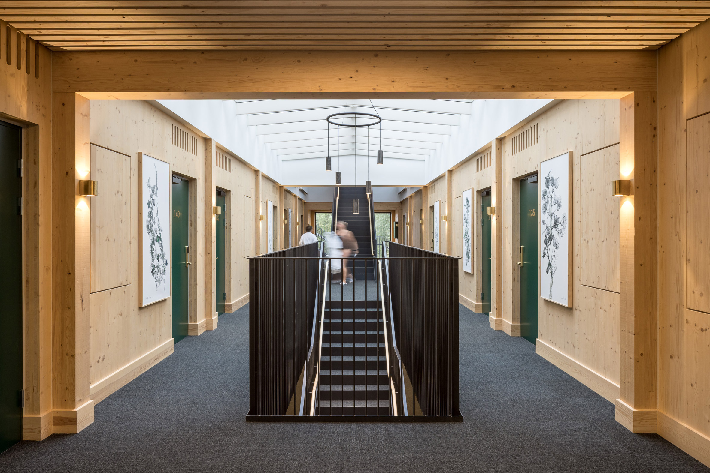 Staircase and atrium of 3XN-designed hotel in Denmark