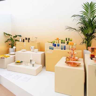 Photo of a person looking at a product display