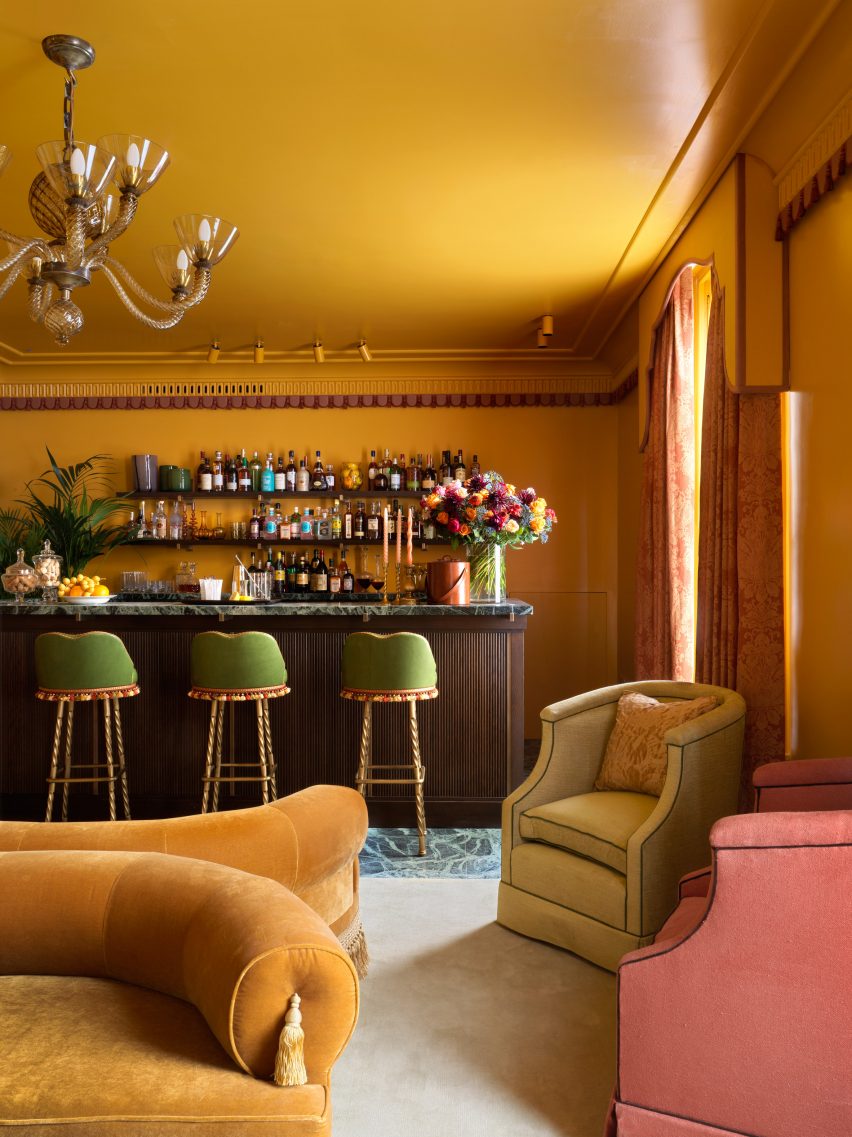 The Italian Room en el restaurante Mount Street en Londres, diseñado por Laplace