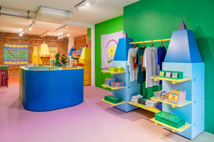 Yinka Ilori London pop-up shop with colorful displays