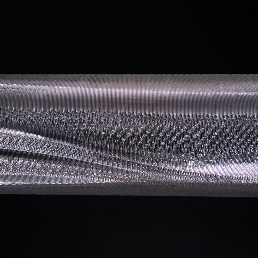 Close-up photo of Systems Reef 2 tubing showing the texture of fine spools of plastic filament