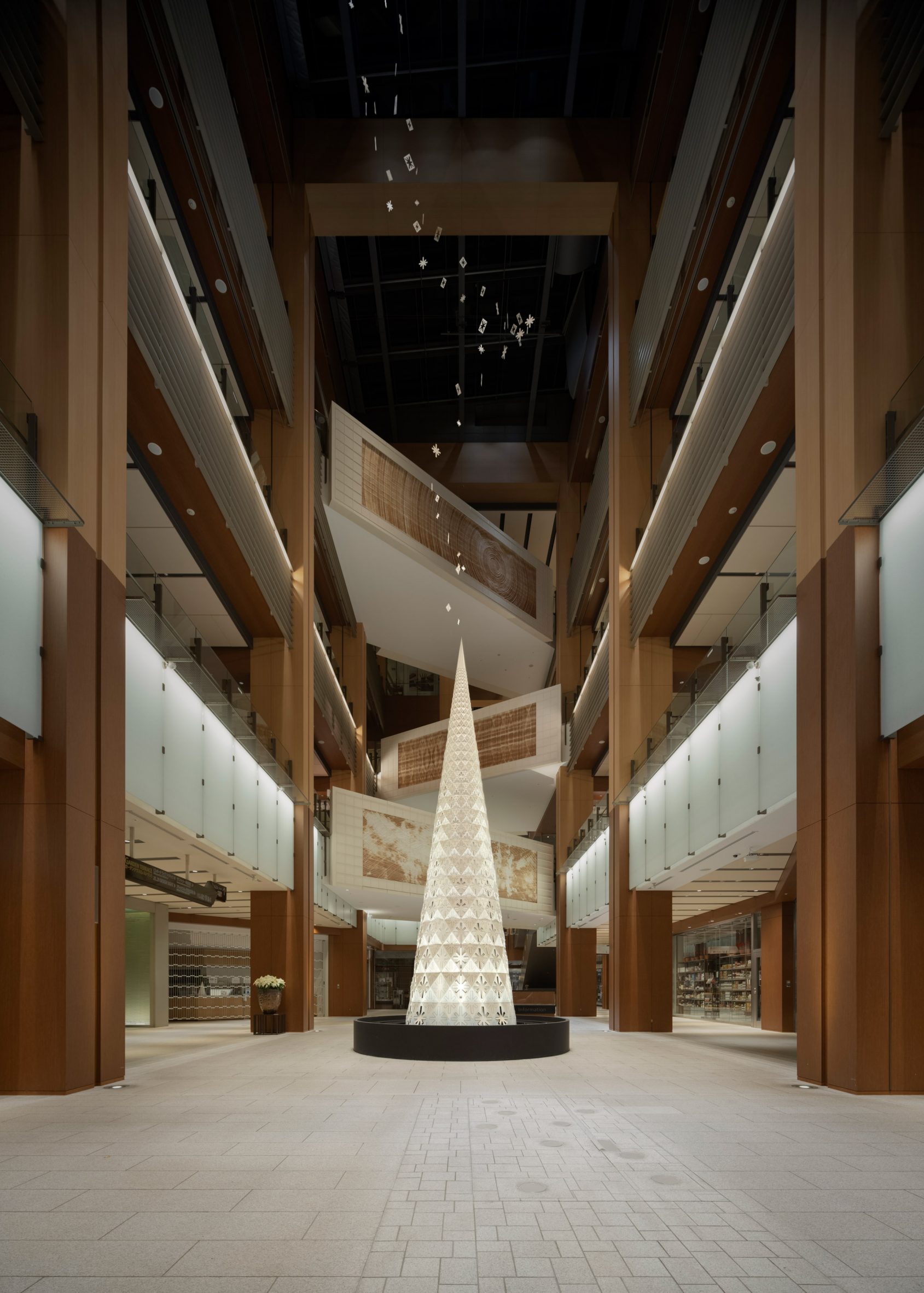 Christmas tree designed by Nendo in Roppongi, Tokyo