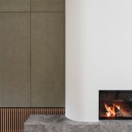 Fireplace in House Mellinet by Atelier Fréderic Louis