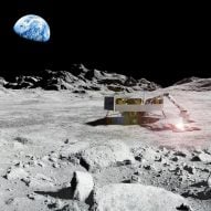 A construction machine on the moon as part of Project Olympus