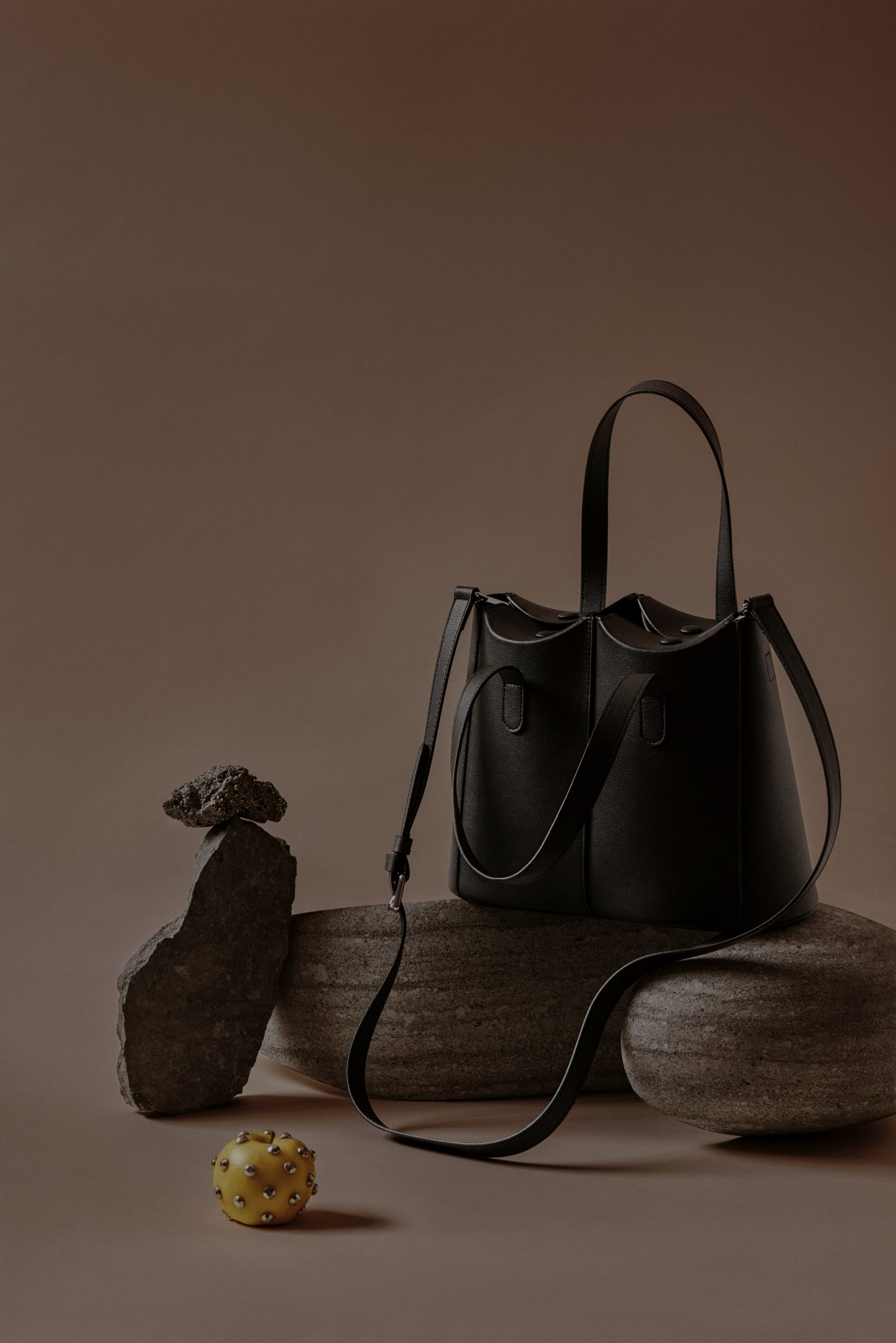 Photo of the Malala bag by Luca Nichetto and Angela Roi arranged in a still life