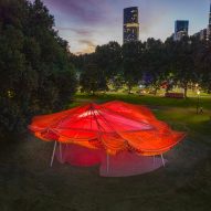 Aerial view of MPavilion 2022 by All(zone)