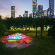 Aerial view of MPavilion 2022 by All(zone)
