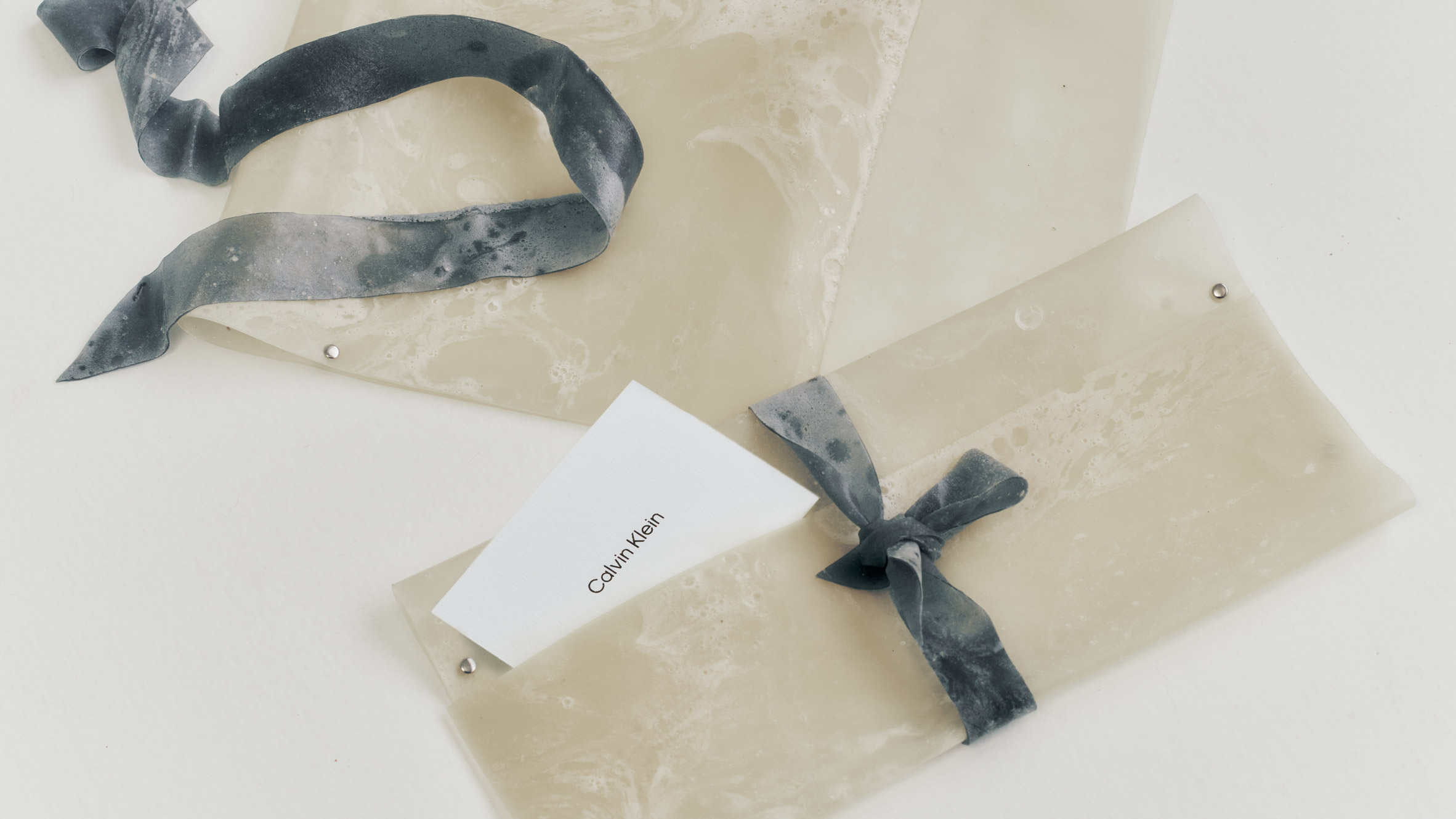 Natural Material Studio creates biomaterial gift wrap for Calvin Klein